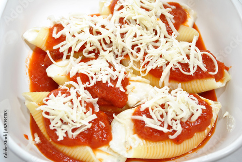 Stuffed Pasta Shells Ready for the Oven photo