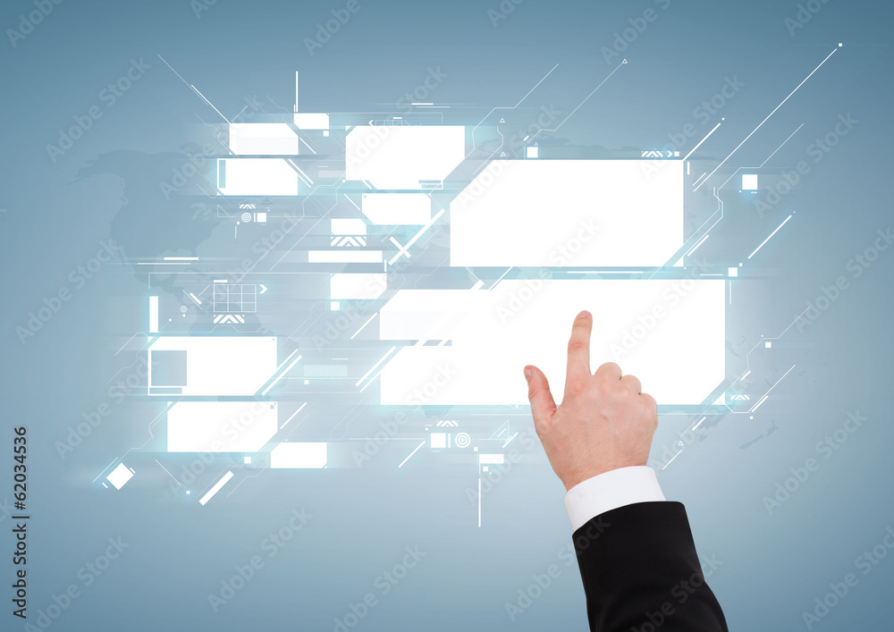 close up of businessman pointing to virtual screen close up of businessman pointing to virtual screen