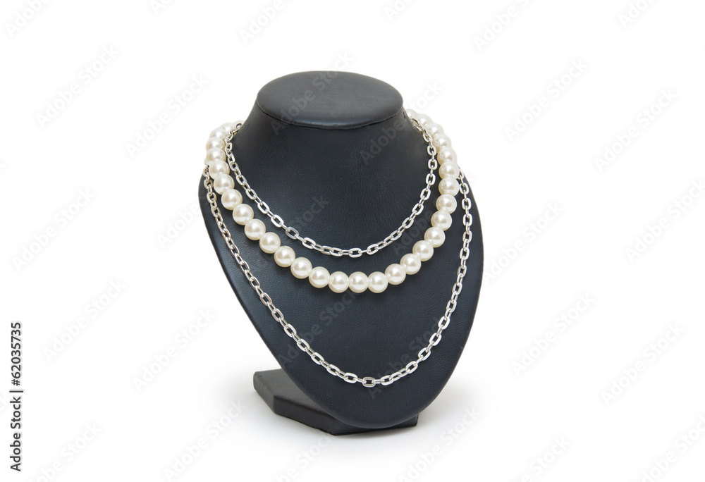 Necklace isolated on the white background Necklace isolated on the white background