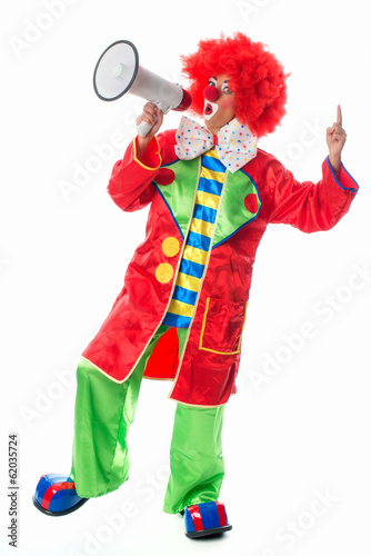 Clown mit Megafon