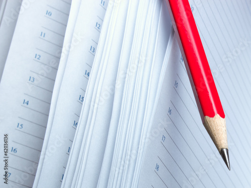 pencil and diary