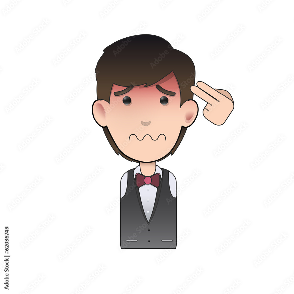 Man commits suicide over white background. Vector design Man commits suicide over white background. Vector design