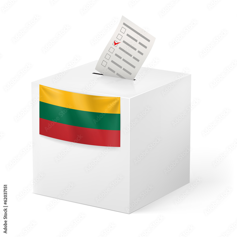 Ballot box with voting paper. Lithuania Ballot box with voting paper. Lithuania