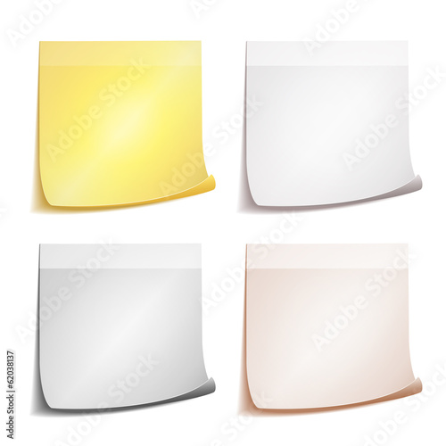 Stick note paper on white background