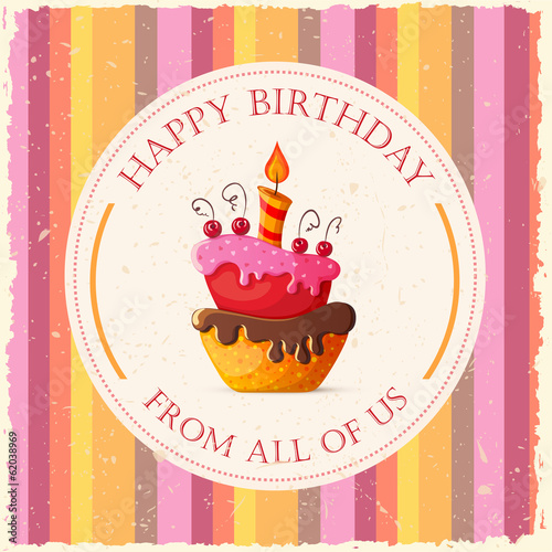Birthday card with cake