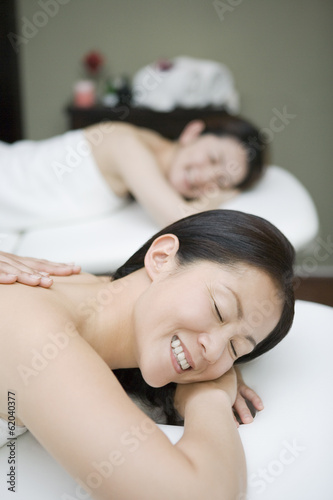 middle aged woman getting massage
