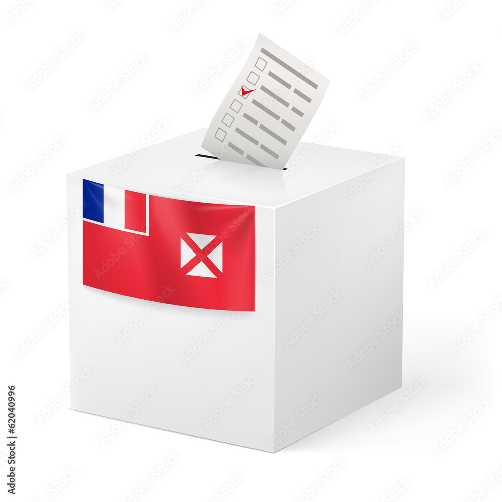 Ballot box with voting paper. Wallis and Futuna Ballot box with voting paper. Wallis and Futuna