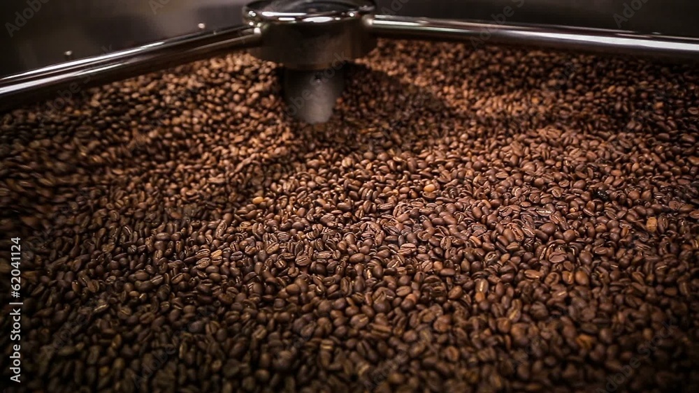 Mixing roasted coffee