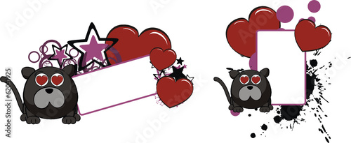 panther ball cartoon love copyspace