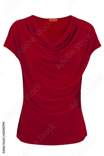 Red woman blouse isolated on white background