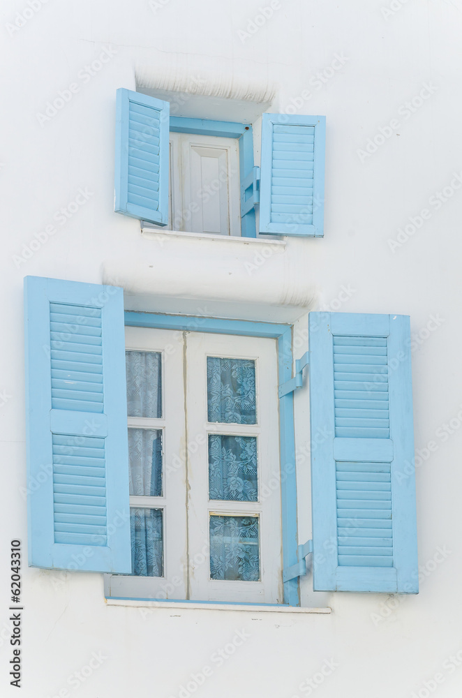 Fototapeta premium Greece window santorini style