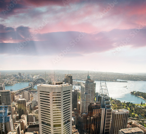 Sydney skyscrapers and seascape photo