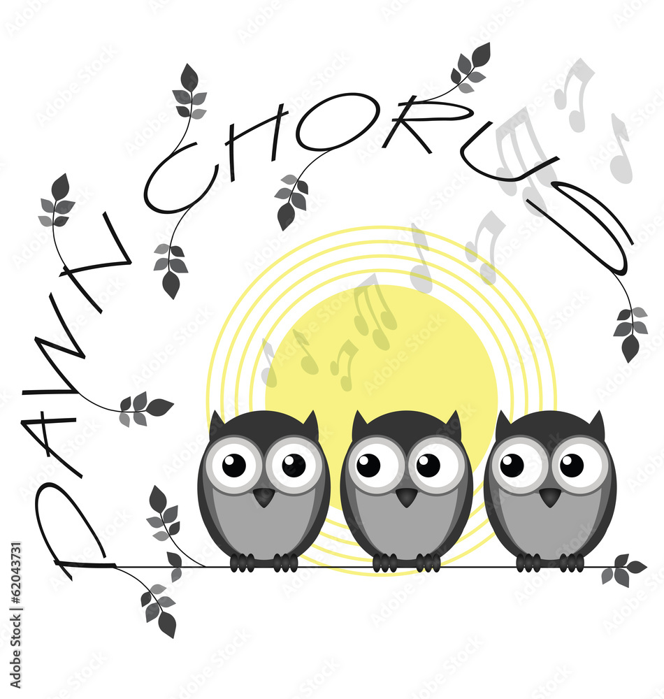Fototapeta premium Monochrome dawn chorus twig text