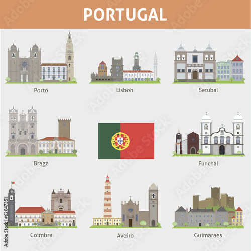 Portugal. Symbols of cities