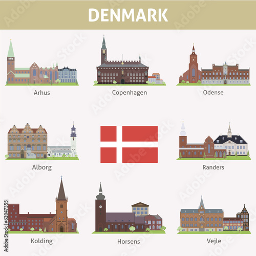 Denmark. Symbols of cities