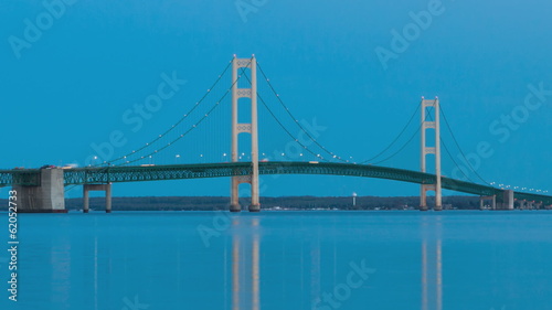 Time lapse Sunset Mackinac Bridge, Michigan, USA