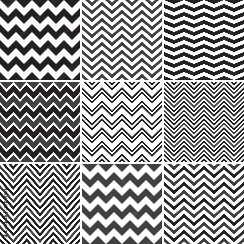 Black Chevron seamless patterns