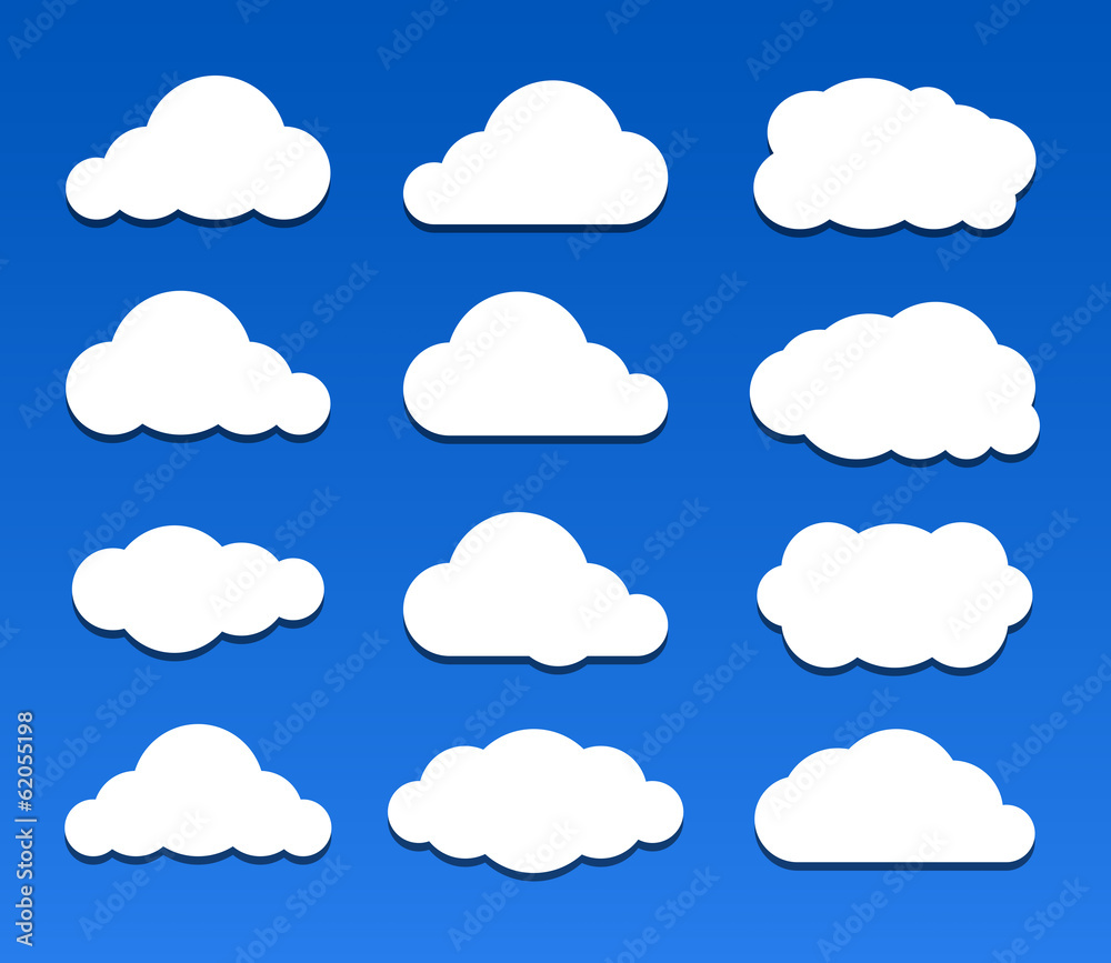 Vector illustration of clouds collection