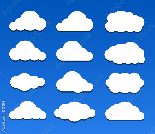 Vector illustration of clouds collection