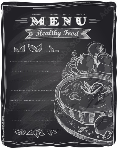 Chalk healthy food menu.
