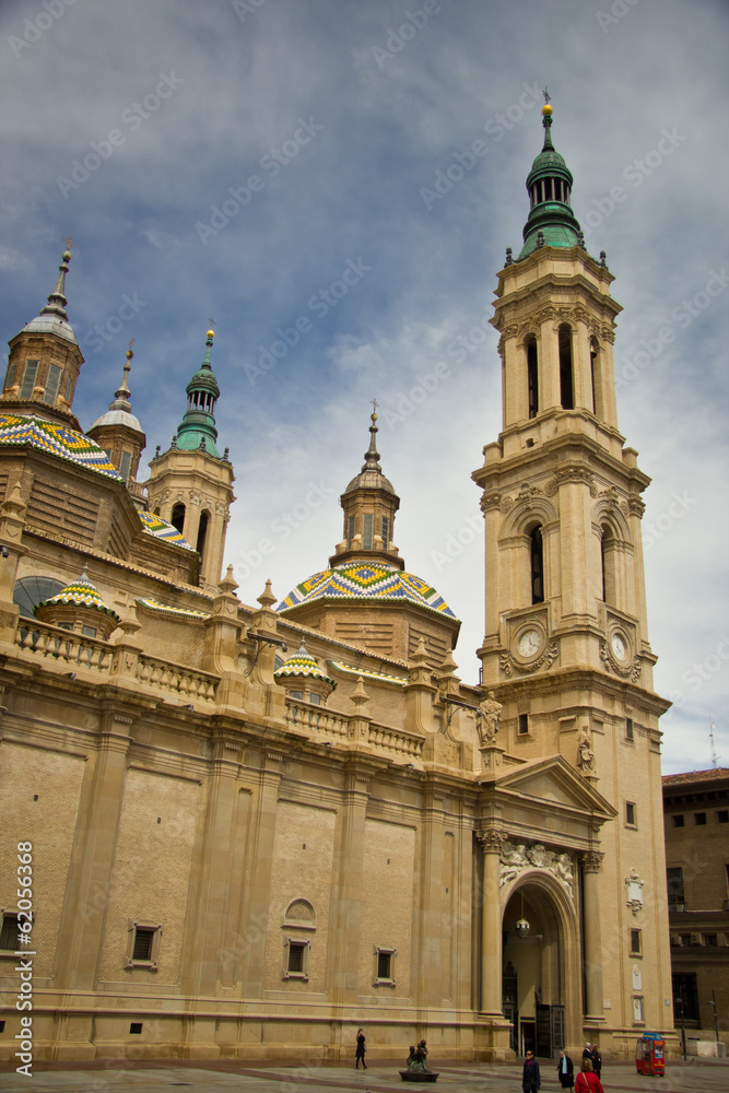 towers of Basilica at Zaragoza, Spain