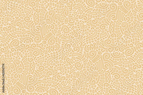 Light brown background with floral curls