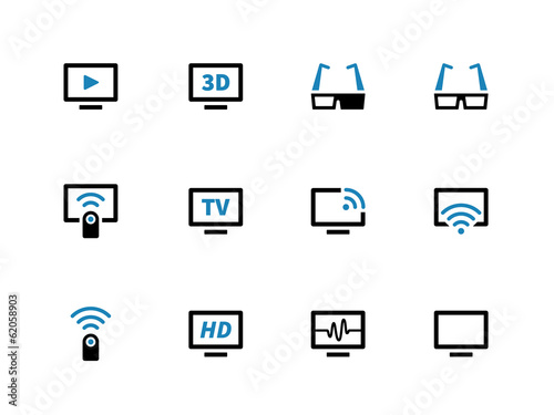 TV duotone icons on white background.