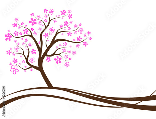 Baum mit lila Blüten
