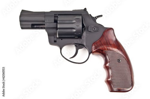 revolver on white photo