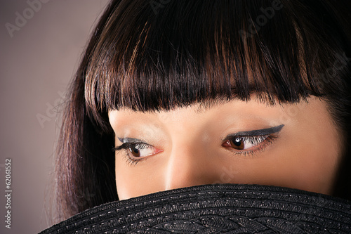 Slika na platnu veiled hat face of a beautiful woman