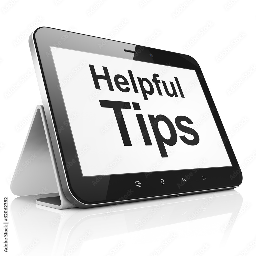 Education concept: Helpful Tips on tablet pc computer Education concept: Helpful Tips on tablet pc computer