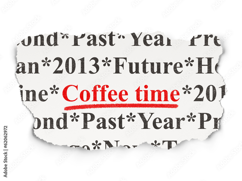 Time concept: Coffee Time on Paper background Time concept: Coffee Time on Paper background