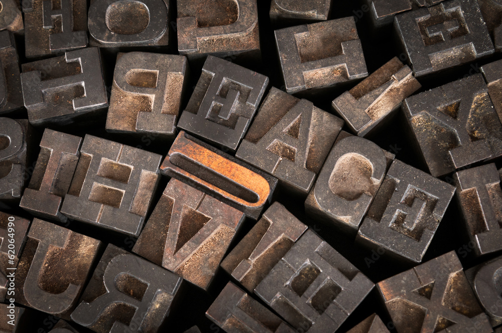 Old Printer Letters Spell out Peace Old Printer Letters Spell out Peace