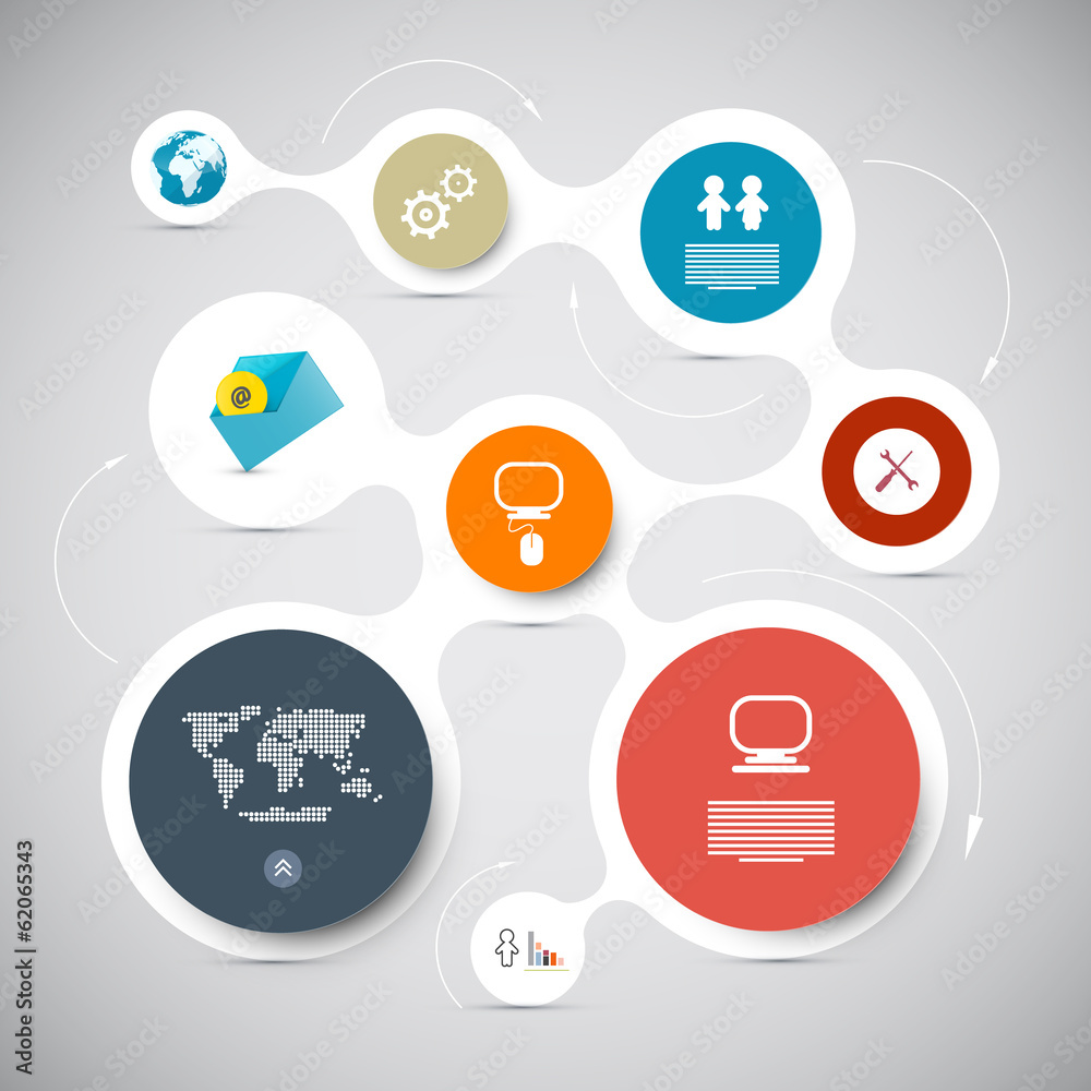 Web Template - Circle Paper Vector Infographic Layout Web Template - Circle Paper Vector Infographic Layout