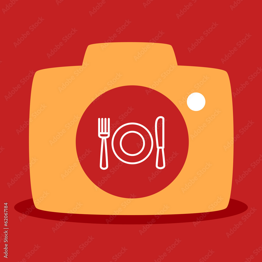 reflected in the camera plate, spoon, fork. reflected in the camera plate, spoon, fork.