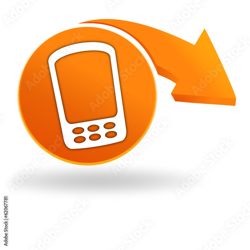 téléphone sur bouton orange