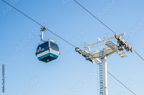 Cable car in Expo district, Lisbon, Portugal