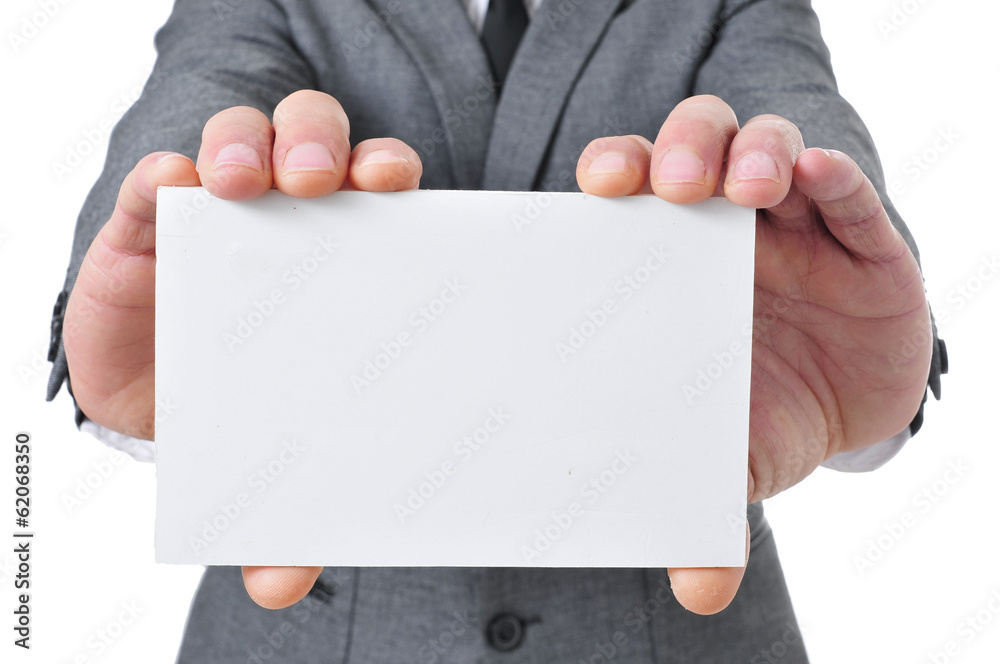 man in suit holding a blank signboard man in suit holding a blank signboard
