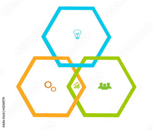 Design with hexagons for web, marketing or presentations