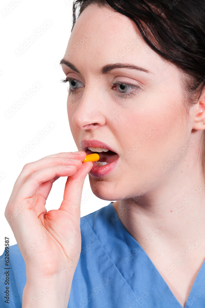 Woman Taking Pill