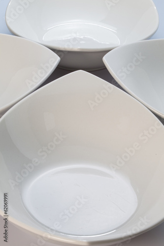 Four White ceramics bowls