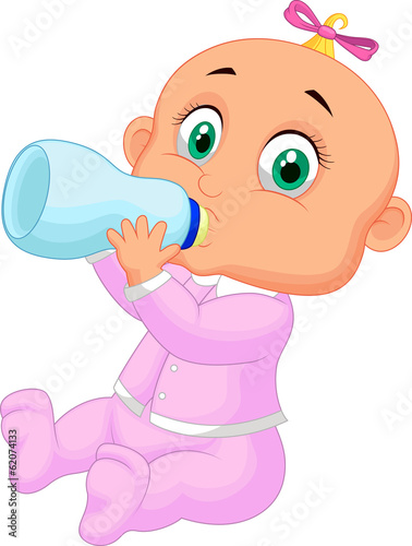 Baby girl drinking milk