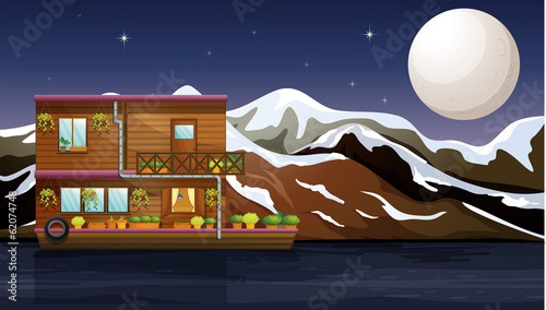 A beautiful wooden boathouse