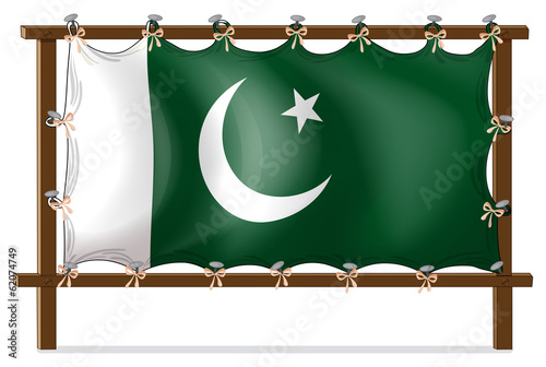 A wooden frame with the flag of Pakistan
