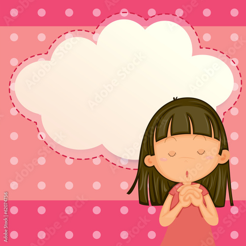 A little girl with an empty callout