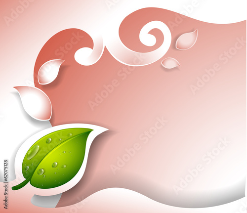 An empty template design with a green leaf