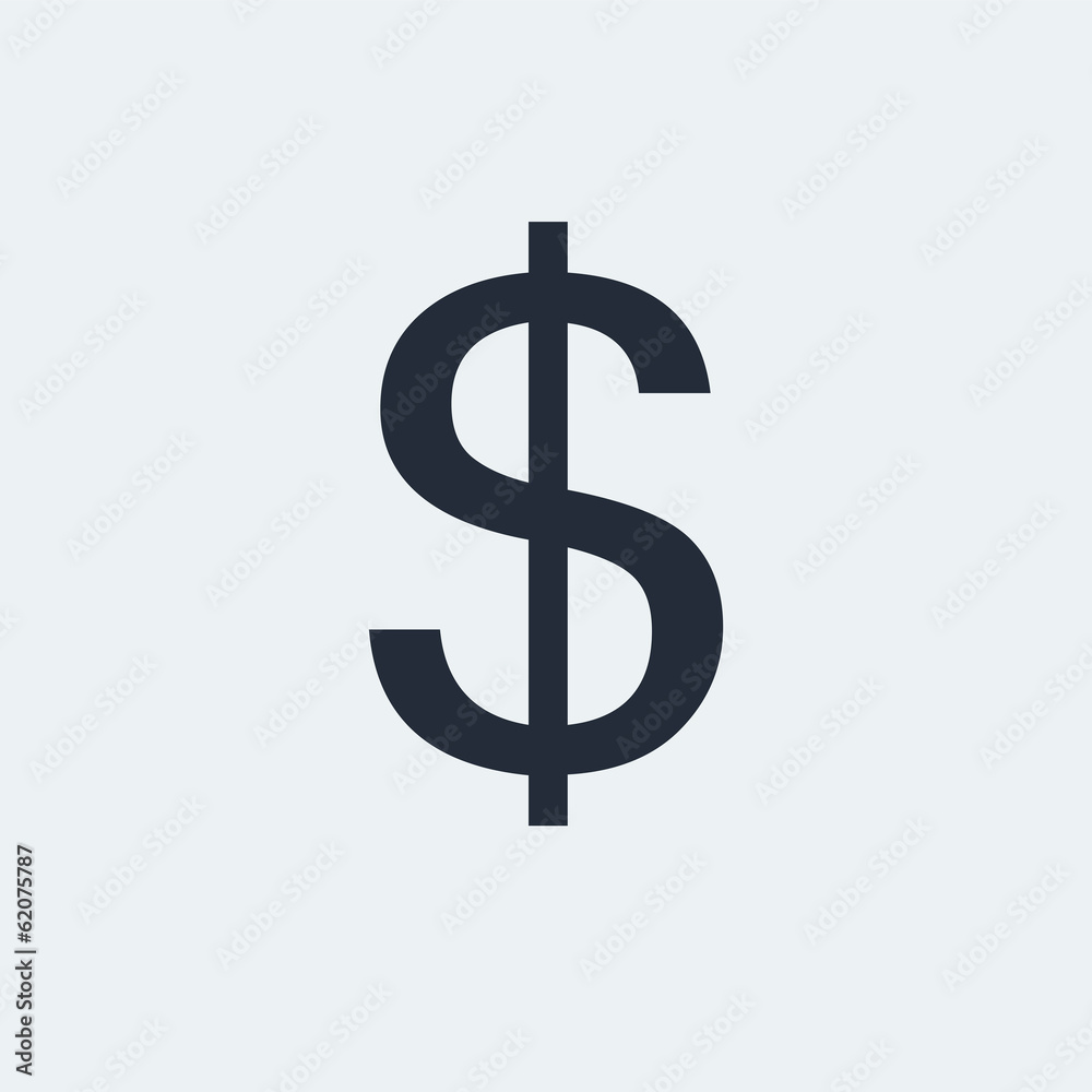 Dollar Flat Icon with shadow. Vector EPS 10. Dollar Flat Icon with shadow. Vector EPS 10.