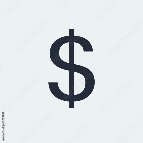 Dollar Flat Icon with shadow. Vector EPS 10.