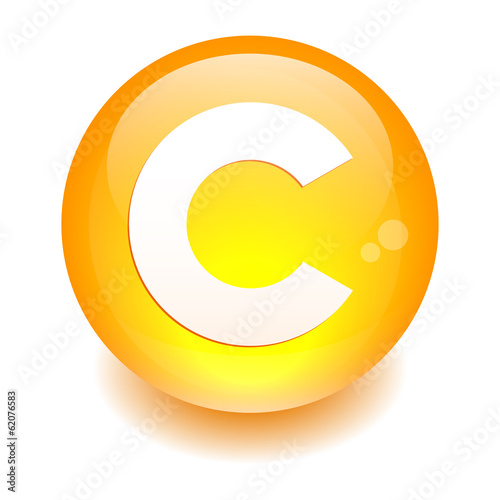 bouton internet copyright icon orange