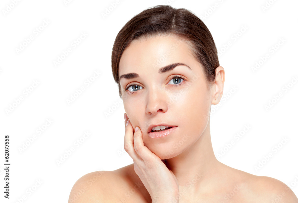 Portrait of Beautiful Young Woman posing in studio Portrait of Beautiful Young Woman posing in studio